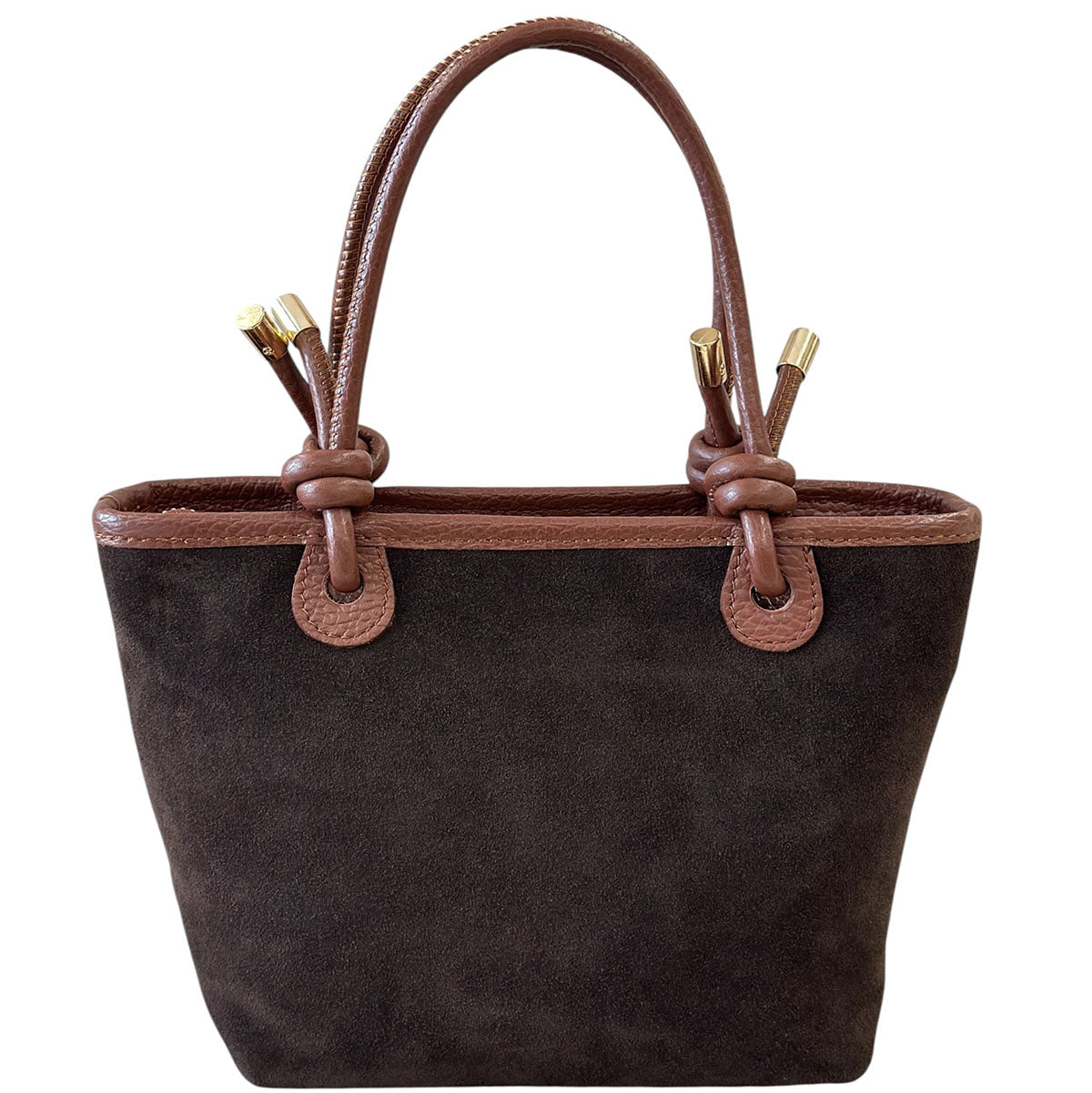 Aurelia Italian Suede Knot Handle Tote Bag - Made In Italy