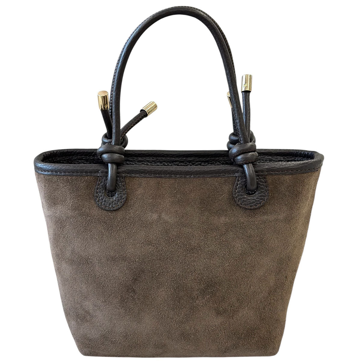 Aurelia Italian Suede Knot Handle Tote Bag - Made In Italy
