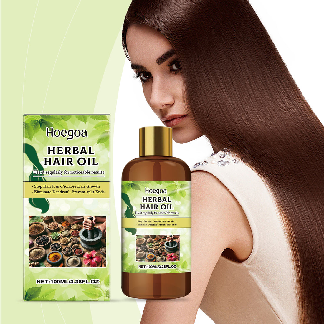 Hoegoa Herbal Hair Care Oil, Effectively Hydrates And Nourishes Scalp To Improve Dry And Irritated Hair Care Oil
