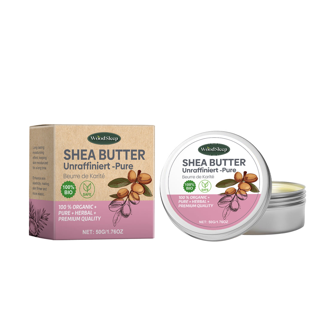 WoodSleep Shea Butter Cream Moisturizes Dry Skin, Brightens And Nourishes Skin&
