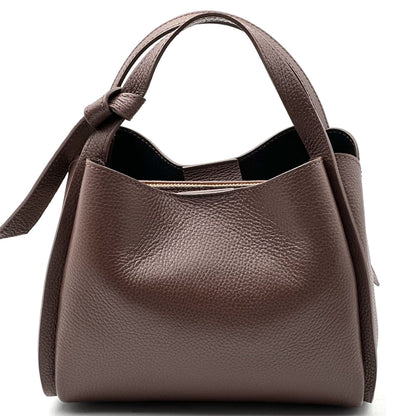 Vanessa Italian Cow Leather Structured Handbag - Made In Italy