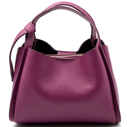 Vanessa Italian Cow Leather Structured Handbag - Made In Italy