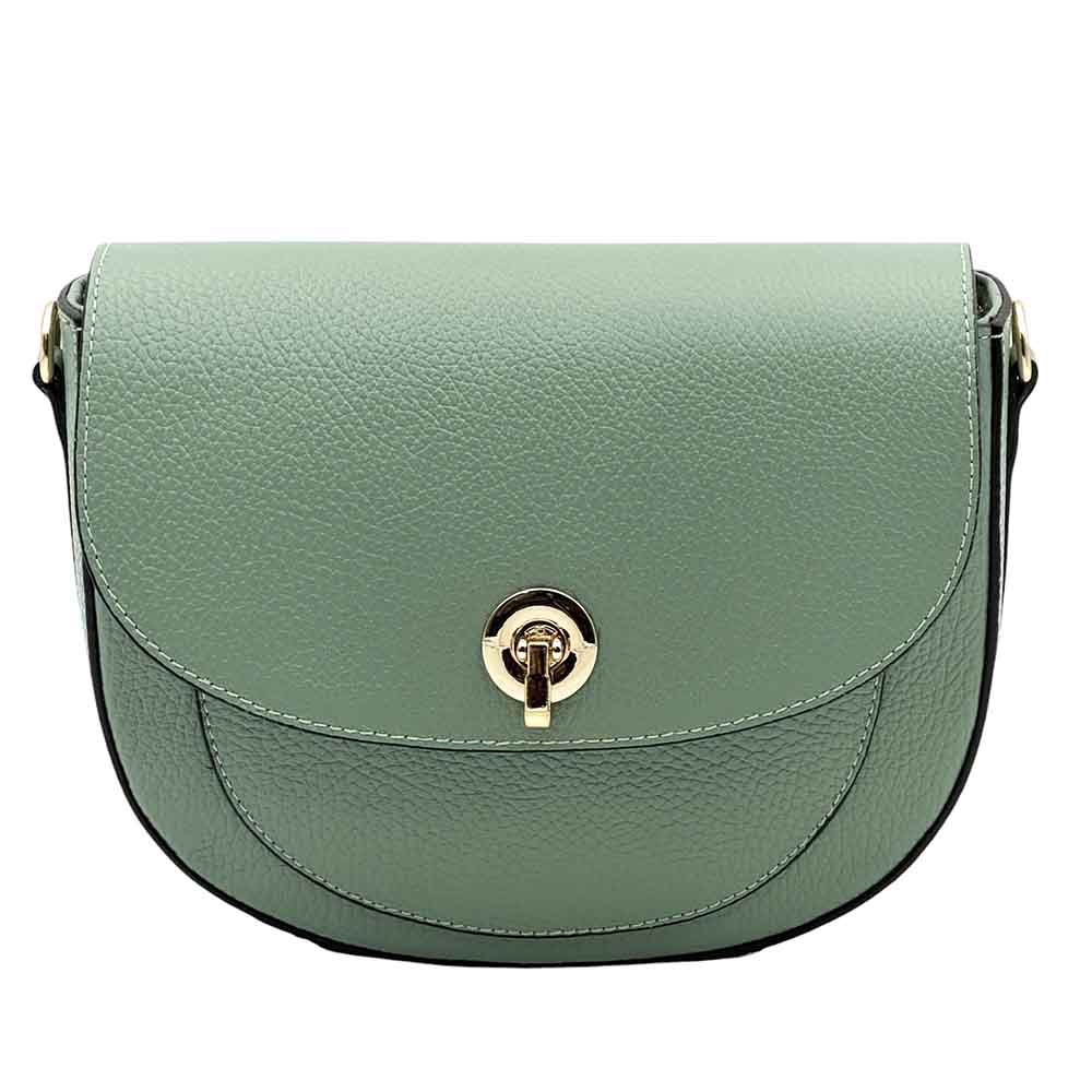 Evania Leather Crossbody Saddle Bag - Made In Italy