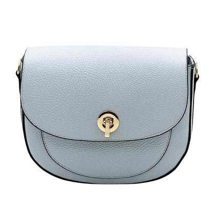 Evania Leather Crossbody Saddle Bag - Made In Italy