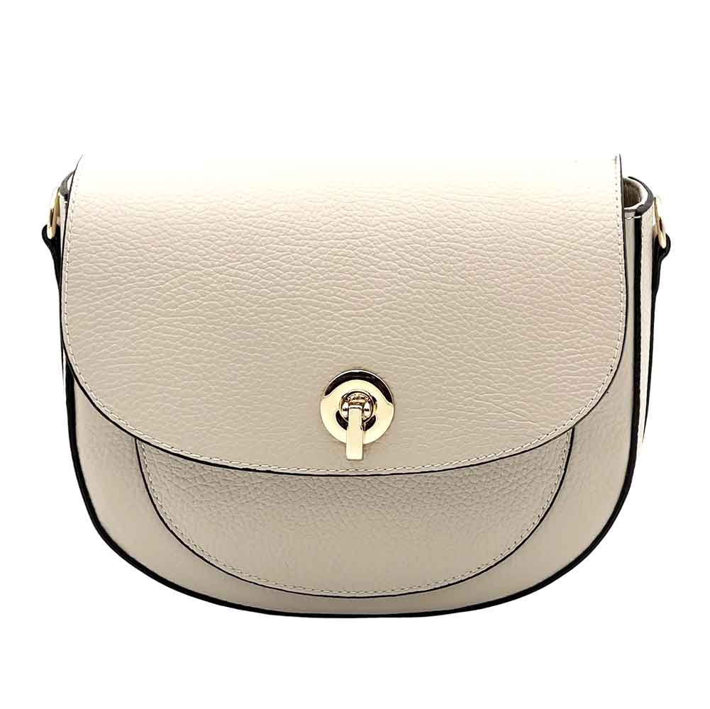 Evania Leather Crossbody Saddle Bag - Made In Italy
