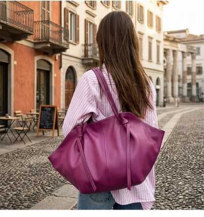 Artemide Leather Tote Bag in Cow Leather - Made In Italy