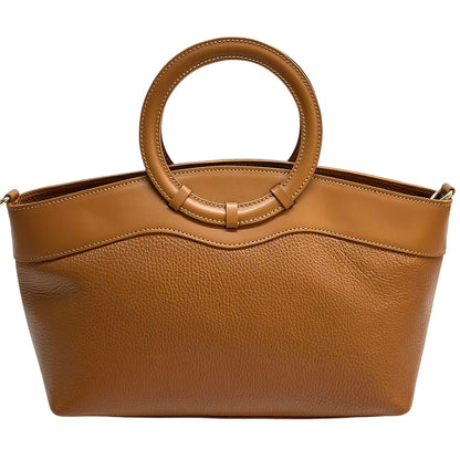 Marcella Cow Leather Top Handle Bag - Made In Italy