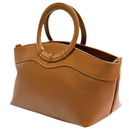Marcella Cow Leather Top Handle Bag - Made In Italy