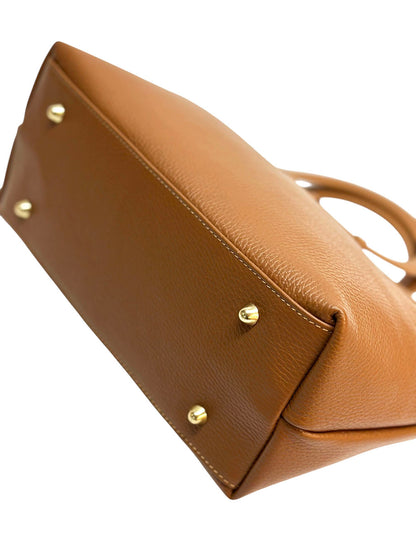 Marcella Cow Leather Top Handle Bag - Made In Italy