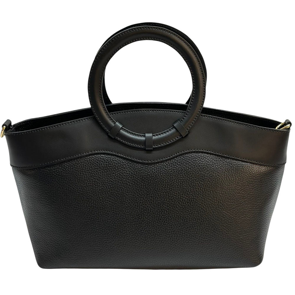Marcella Cow Leather Top Handle Bag - Made In Italy