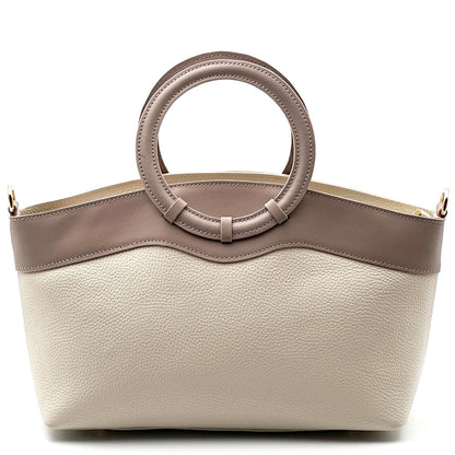 Marcella Cow Leather Top Handle Bag - Made In Italy