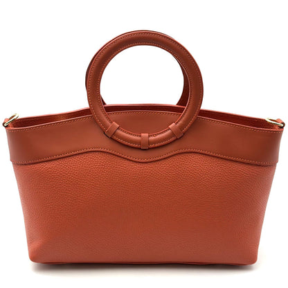Marcella Cow Leather Top Handle Bag - Made In Italy
