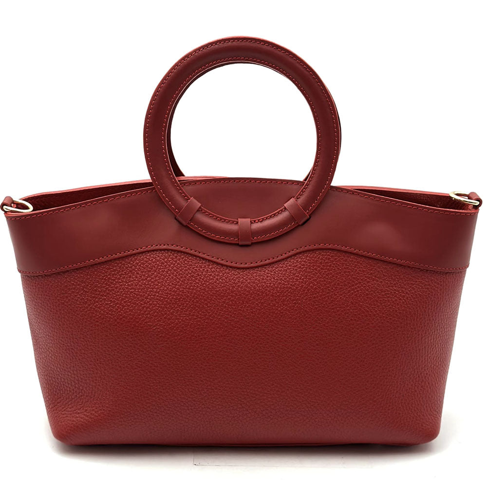 Marcella Cow Leather Top Handle Bag - Made In Italy