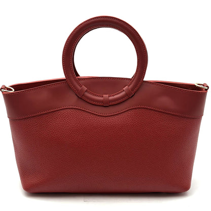 Marcella Cow Leather Top Handle Bag - Made In Italy