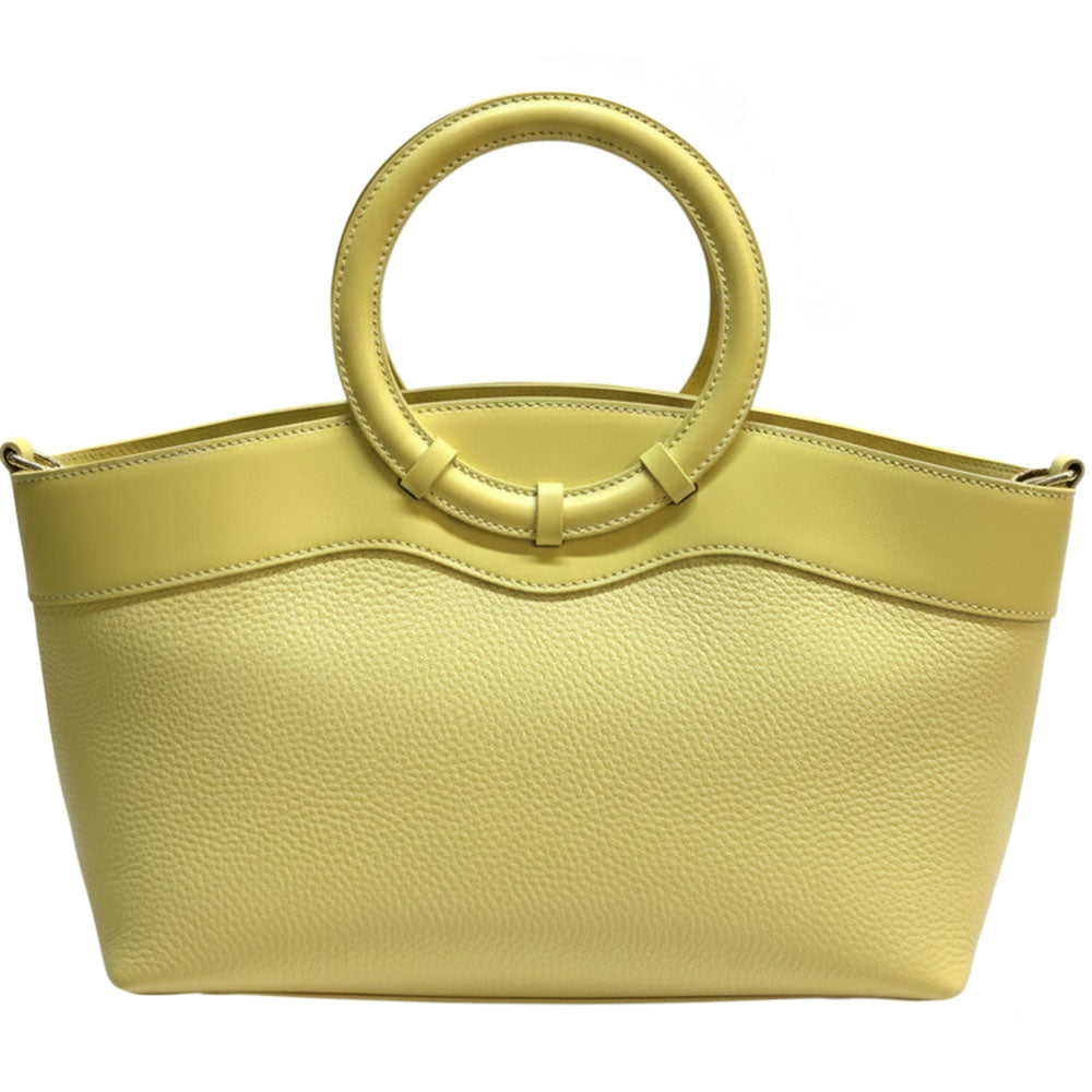 Marcella Cow Leather Top Handle Bag - Made In Italy