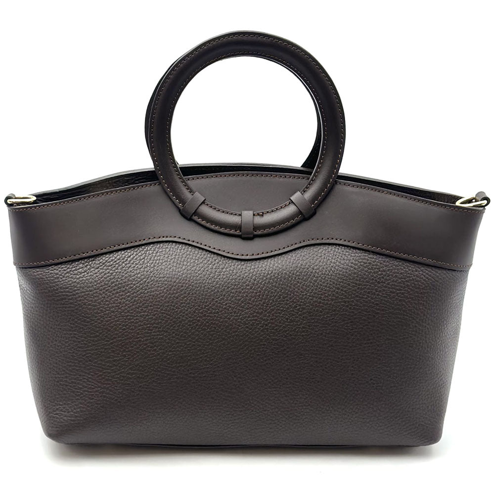 Marcella Cow Leather Top Handle Bag - Made In Italy