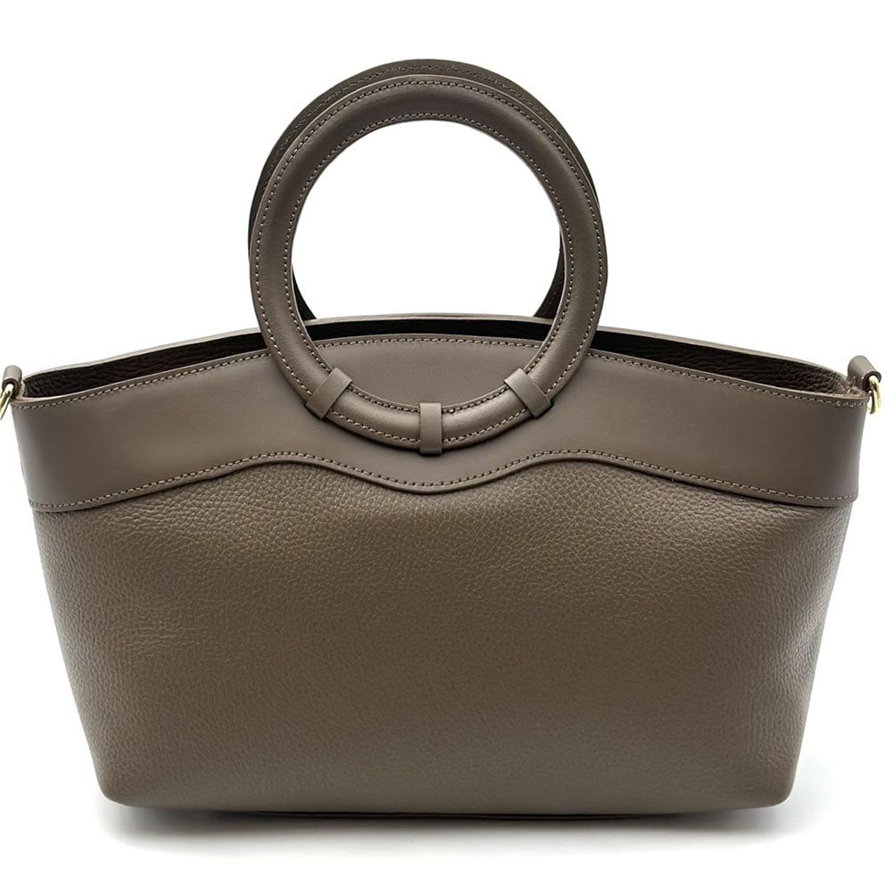 Marcella Cow Leather Top Handle Bag - Made In Italy