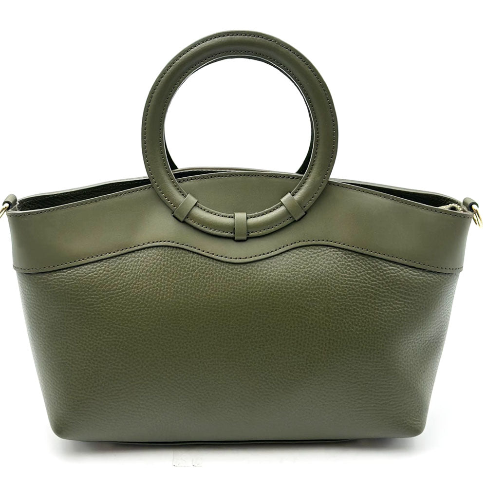 Marcella Cow Leather Top Handle Bag - Made In Italy