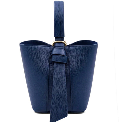 Bella Duo Cow Leather Bucket Handbag - Made In Italy