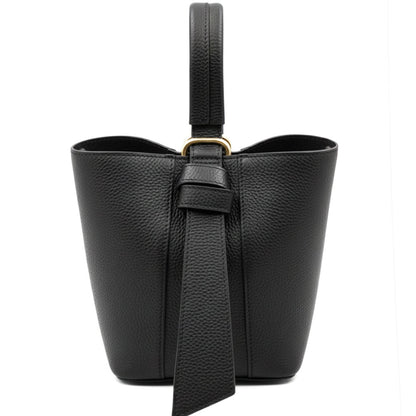 Bella Duo Cow Leather Bucket Handbag - Made In Italy