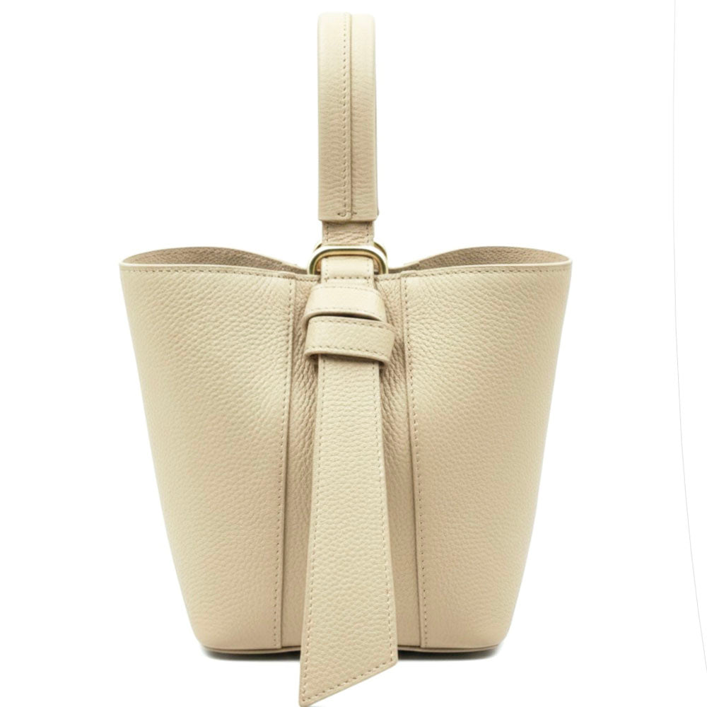 Bella Duo Cow Leather Bucket Handbag - Made In Italy