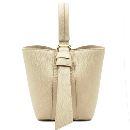 Bella Duo Cow Leather Bucket Handbag - Made In Italy