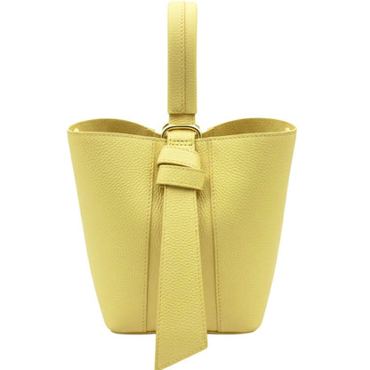 Bella Duo Cow Leather Bucket Handbag - Made In Italy