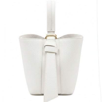 Bella Duo Cow Leather Bucket Handbag - Made In Italy