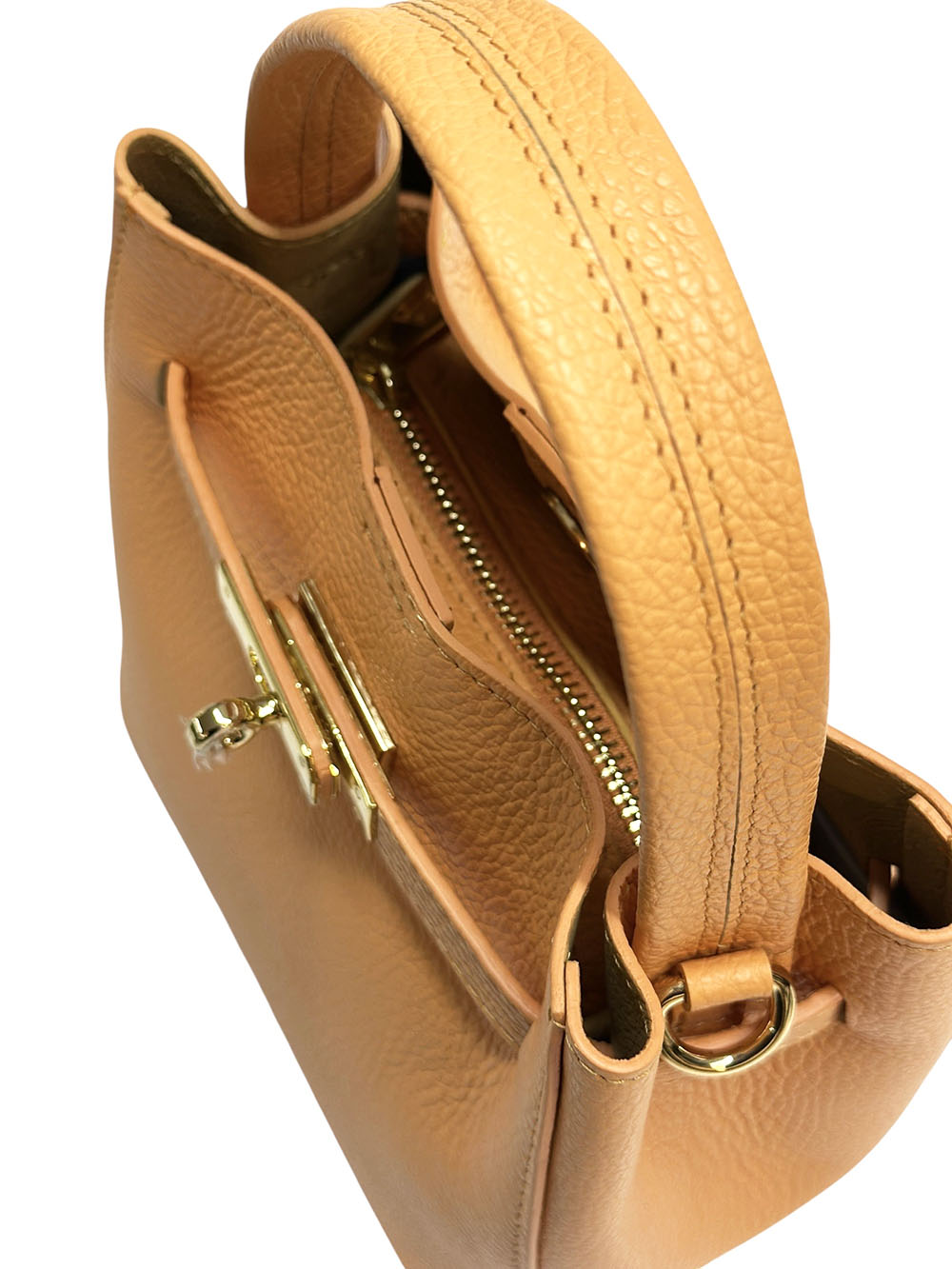 Nives Italian Leather Top Handle Bag - Made In Italy