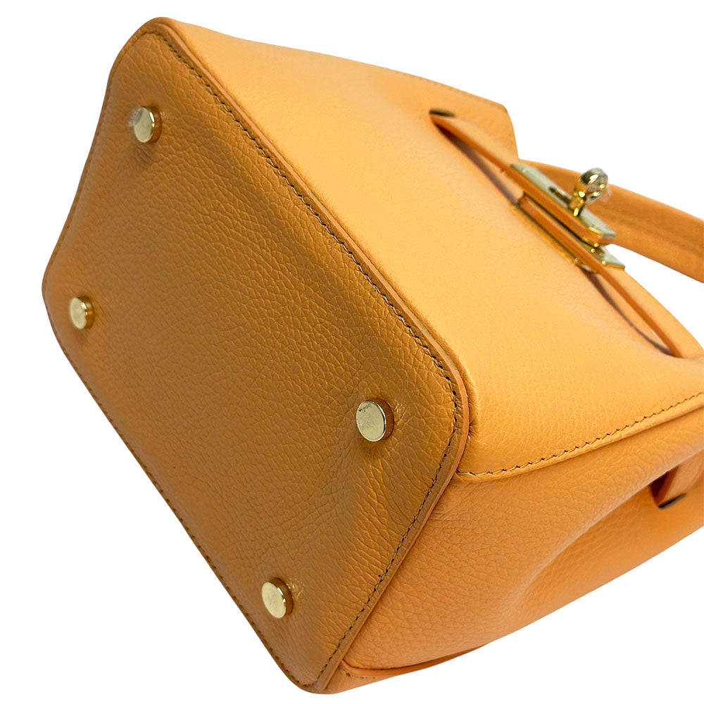 Nives Italian Leather Top Handle Bag - Made In Italy