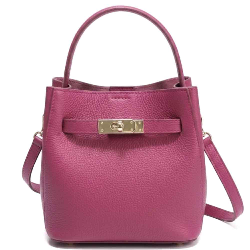 Nives Italian Leather Top Handle Bag - Made In Italy