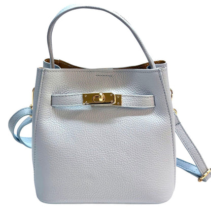 Nives Italian Leather Top Handle Bag - Made In Italy