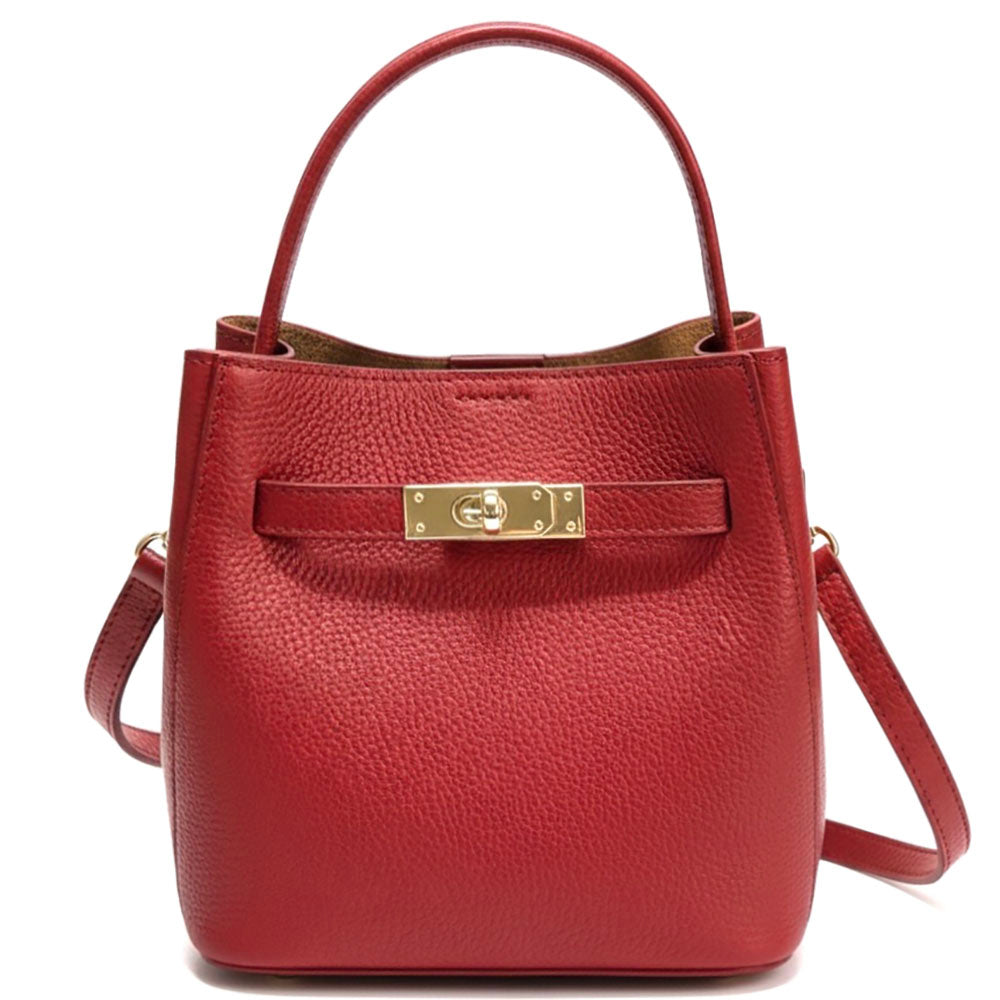 Nives Italian Leather Top Handle Bag - Made In Italy