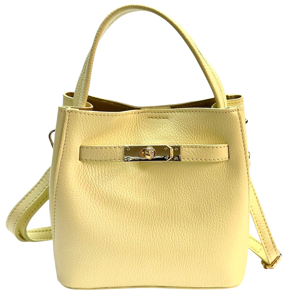 Nives Italian Leather Top Handle Bag - Made In Italy