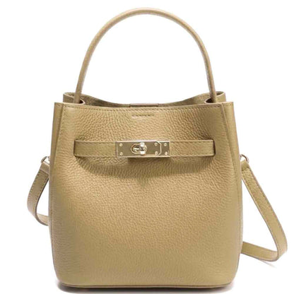 Nives Italian Leather Top Handle Bag - Made In Italy