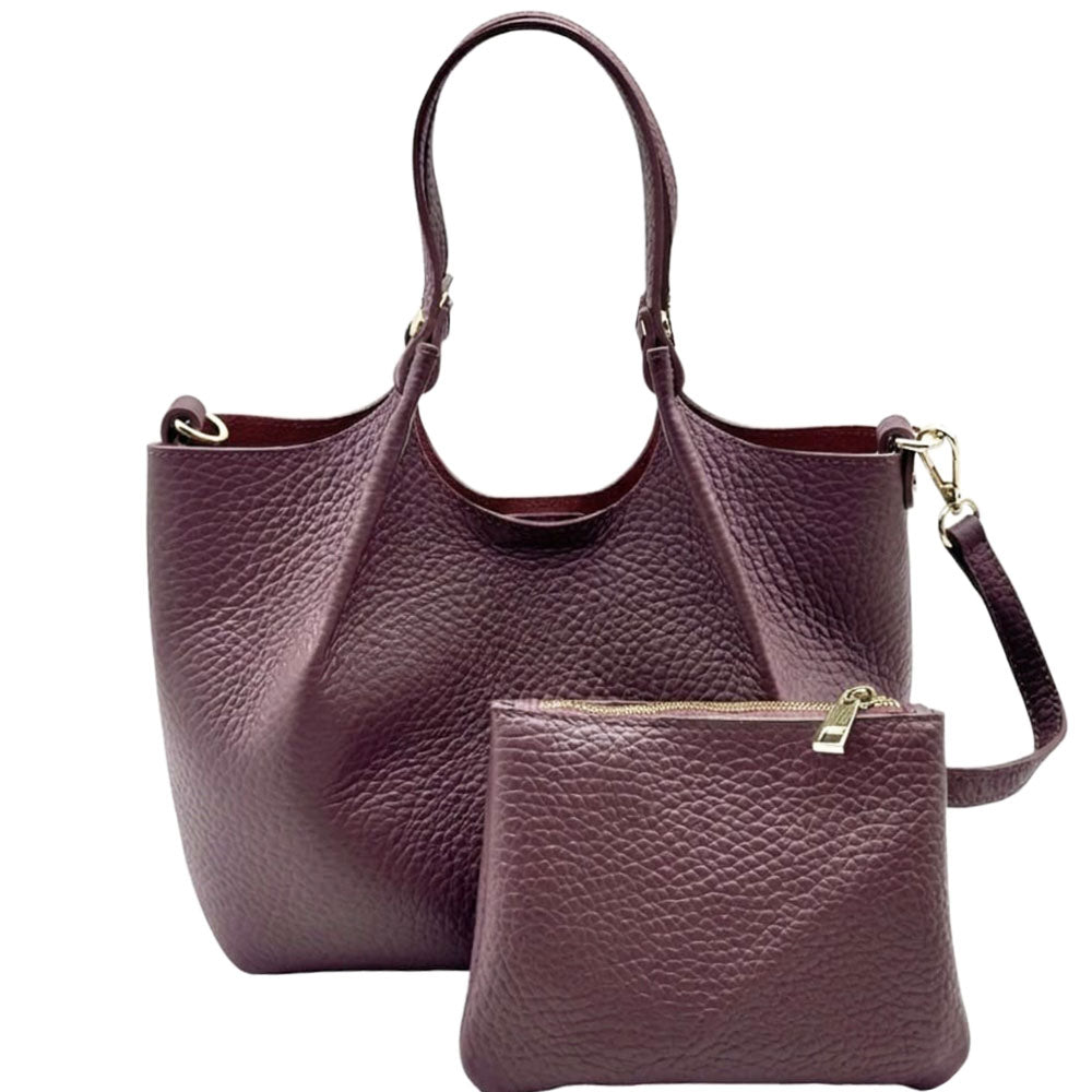 Artemisia Small Italian Cow Leather Shoulder Bag - Made In Italy