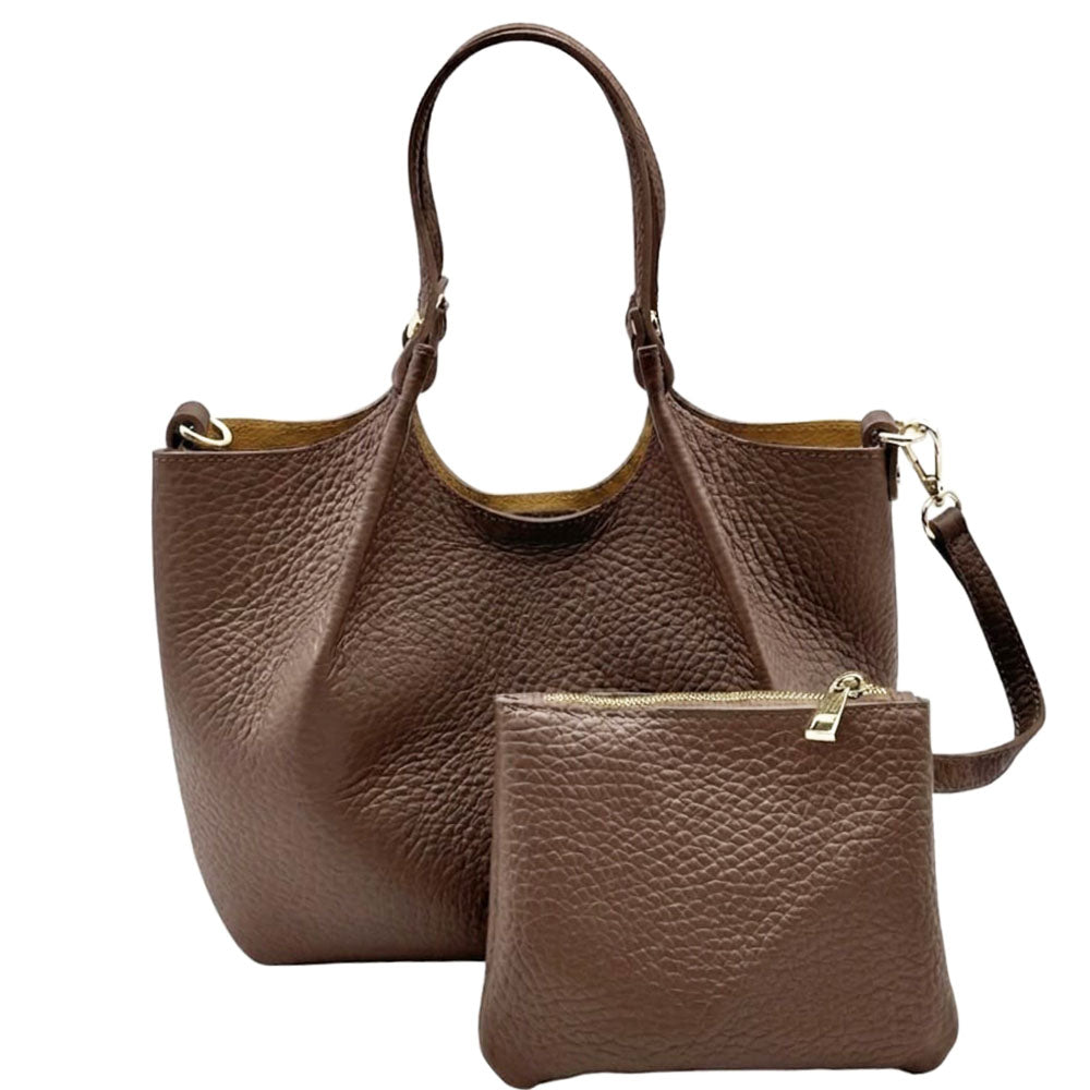 Artemisia Small Italian Cow Leather Shoulder Bag - Made In Italy