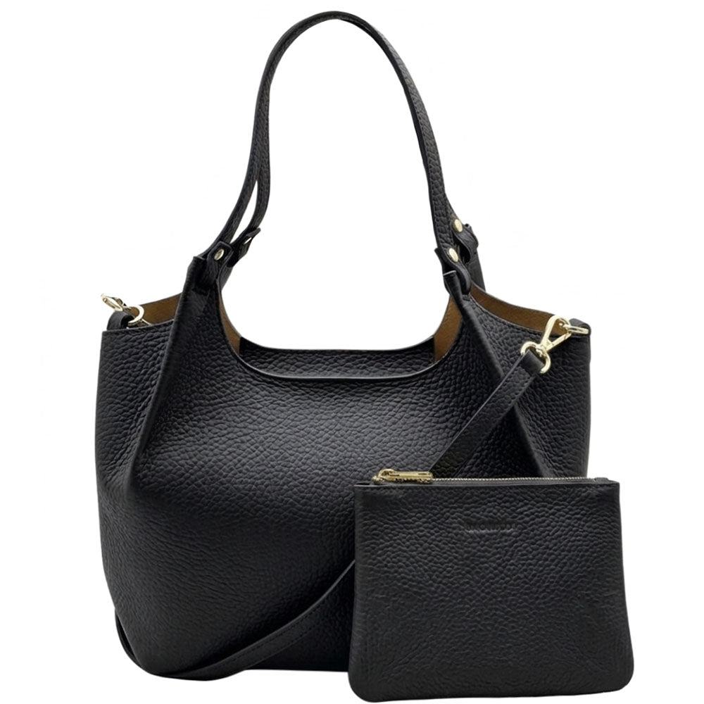 Artemisia Small Italian Cow Leather Shoulder Bag - Made In Italy