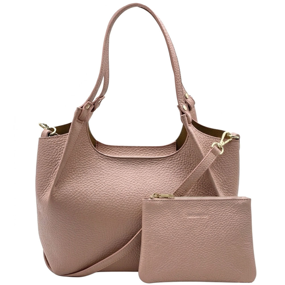 Artemisia Small Italian Cow Leather Shoulder Bag - Made In Italy