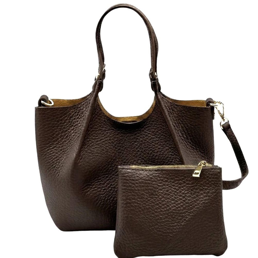 Artemisia Small Italian Cow Leather Shoulder Bag - Made In Italy