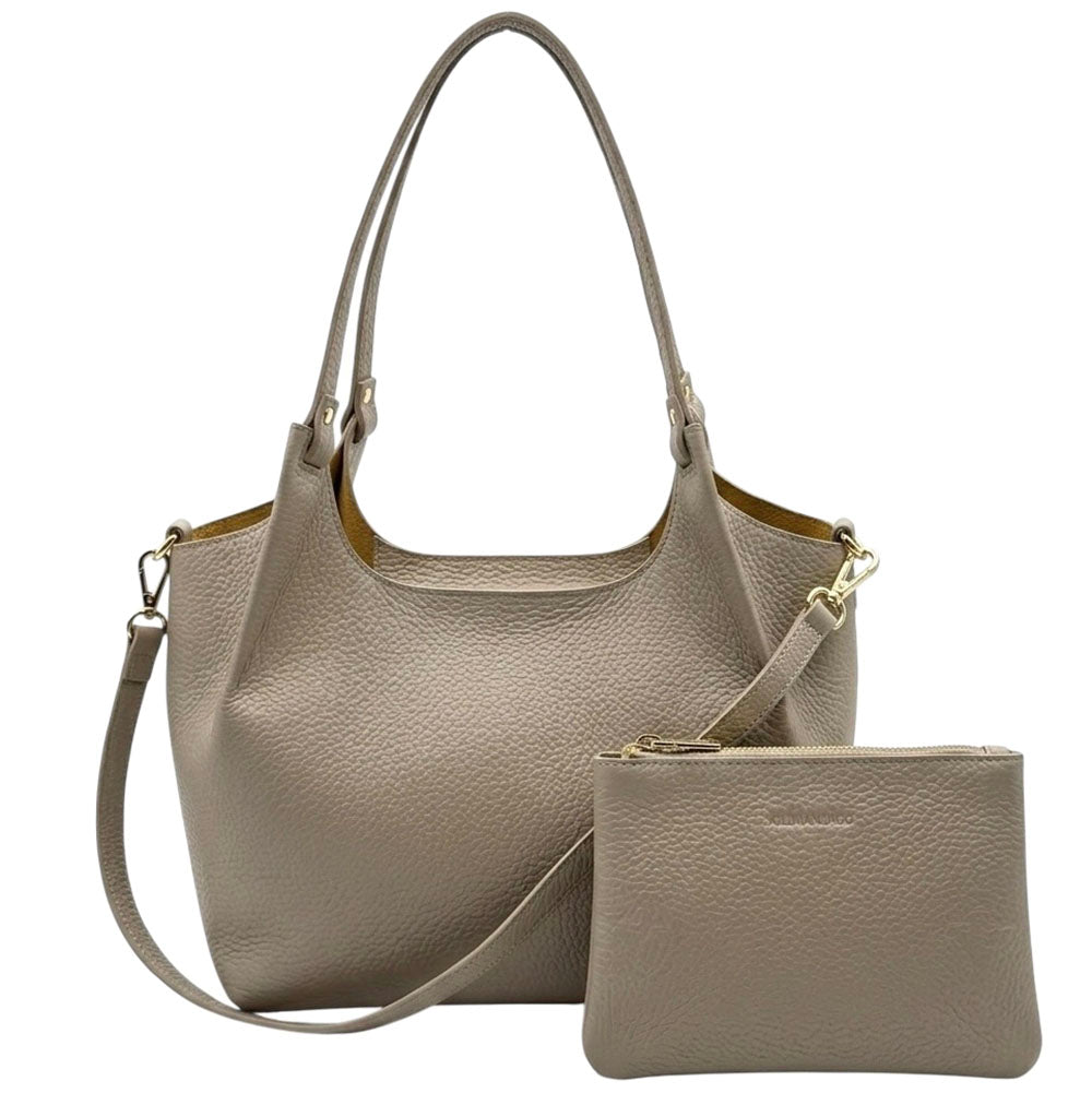 Artemisia Small Italian Cow Leather Shoulder Bag - Made In Italy