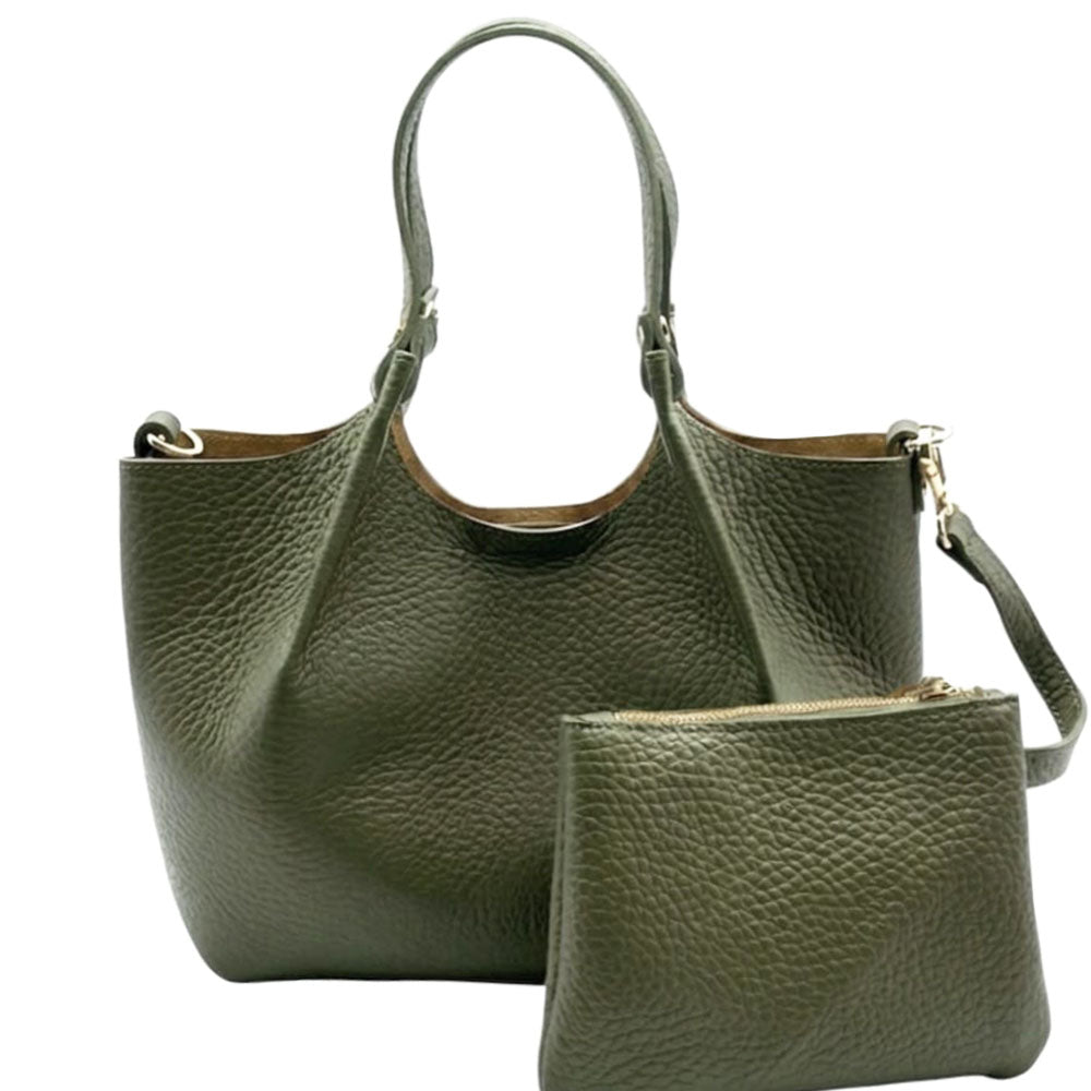 Artemisia Small Italian Cow Leather Shoulder Bag - Made In Italy