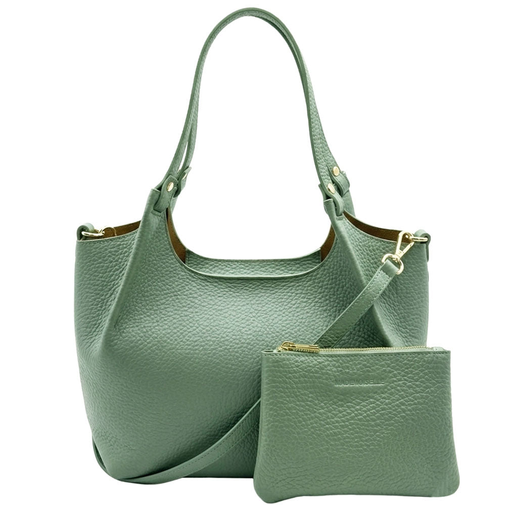 Artemisia Small Italian Cow Leather Shoulder Bag - Made In Italy