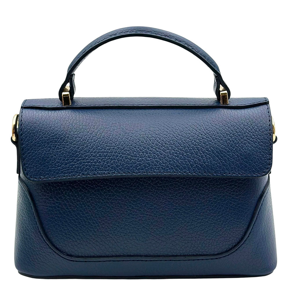 Maristella Italian Cow Leather Mini Top Handle Bag - Made In Italy