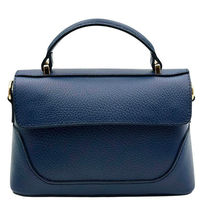 Maristella Italian Cow Leather Mini Top Handle Bag - Made In Italy