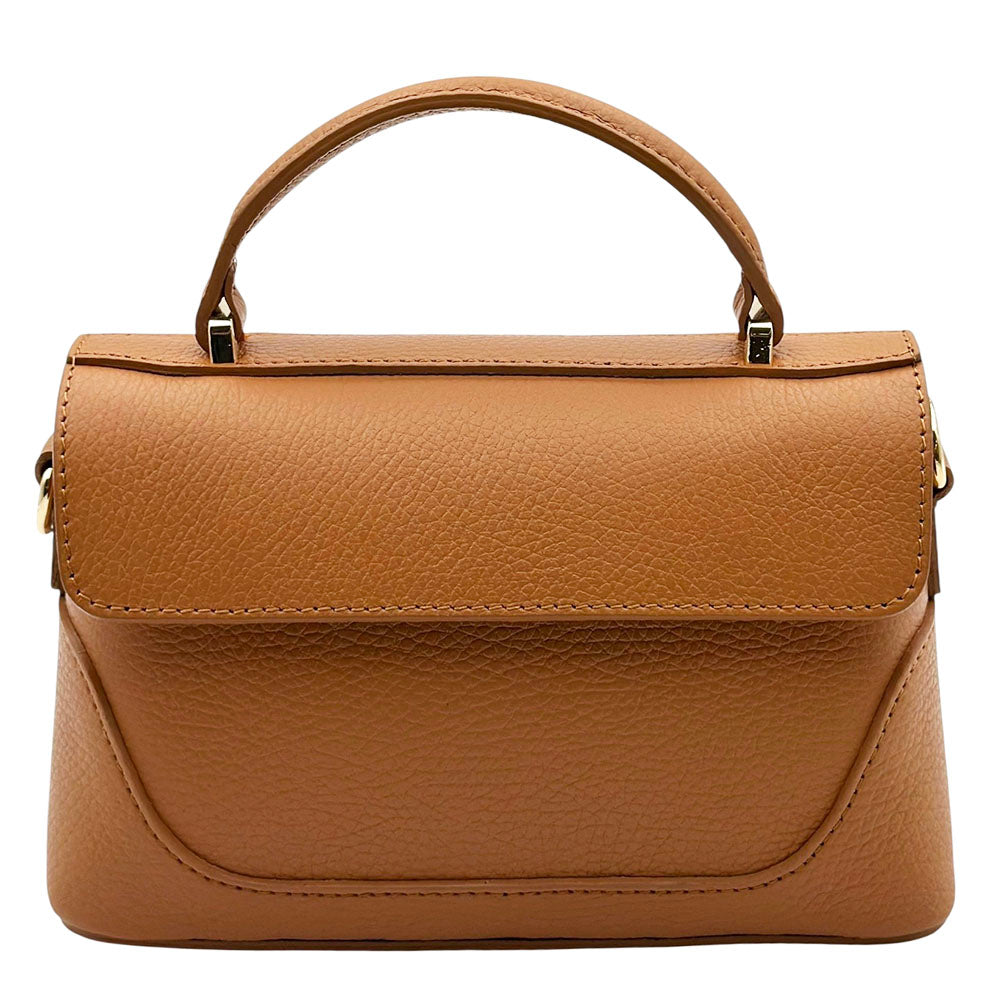 Maristella Italian Cow Leather Mini Top Handle Bag - Made In Italy