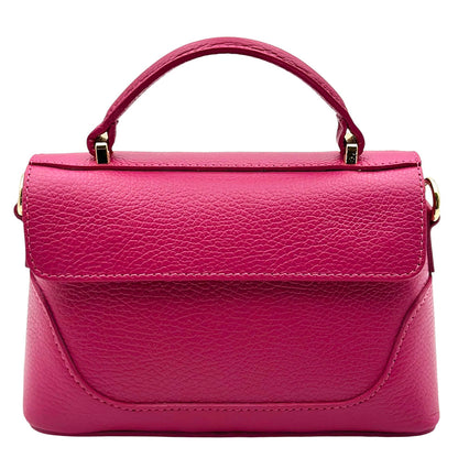 Maristella Italian Cow Leather Mini Top Handle Bag - Made In Italy