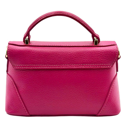 Maristella Italian Cow Leather Mini Top Handle Bag - Made In Italy