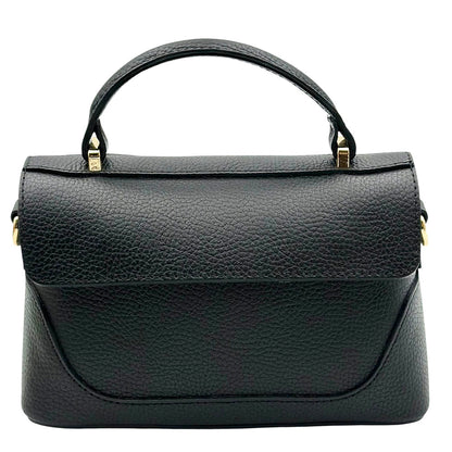 Maristella Italian Cow Leather Mini Top Handle Bag - Made In Italy