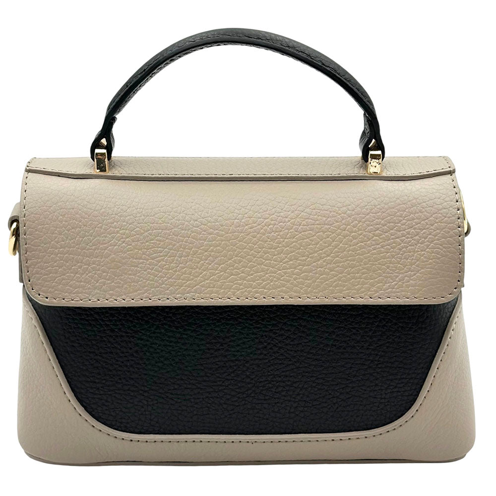 Maristella Italian Cow Leather Mini Top Handle Bag - Made In Italy